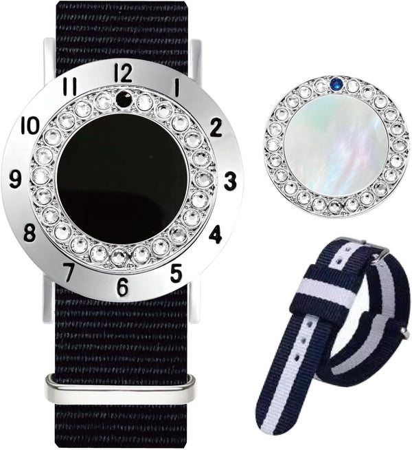 Golf Ball Marker with Golf Stroke Counter Bracelet, Pearl Crystal Ball Marker,