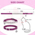 BINGPET Adjustable Diamond Cat Collar, Soft Velvet Leather Kitten Collar with Shiny Rhinestones and Bells, Purple