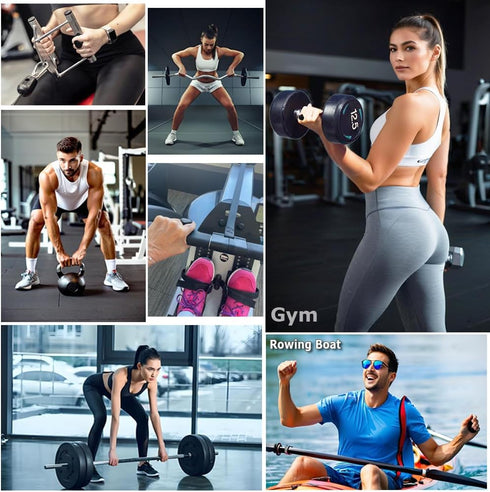 OSHOTX Anti-Slip Workout Grips for Men & Women - Rubber Gym Palm Protectors for Deadlift, Pull-Ups, Weight Lifting