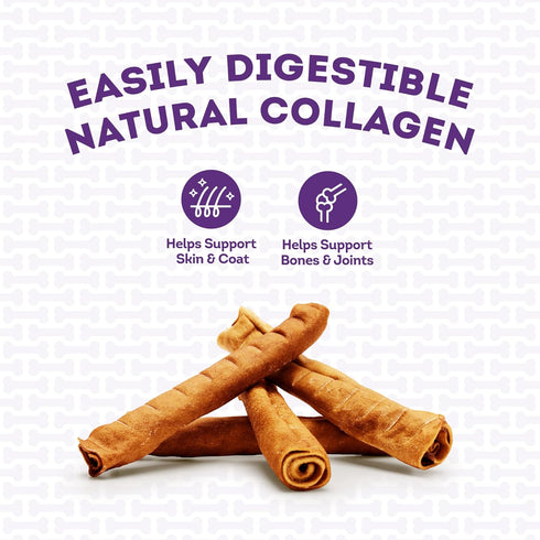 USA Collagen Rolls 9-10" Dog Chew Treats - Chicken Marinade Flavor, 4 Count/1 Pack