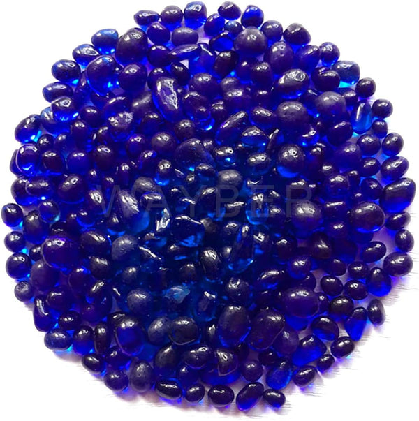 WAYBER Glass Stones, 1Lb Irregular Sea Glass Pebbles for Gem Display, Vase Filler, and Aquarium Decoration