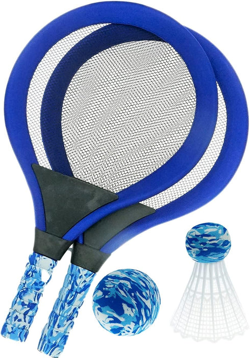 Set 2 Set 5135 Badminton with Rackets, Beach Ball and Birdie - Assorted Colors - Light Paddle Ball Tennis Racket