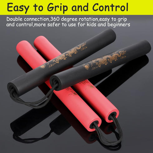 Nunchucks Cord Nunchakus, Safe Foam Rubber Training Nunchucks for Kids & Beginners Practice