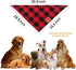 Buffalo Plaid Dog Bandanas 1 Pack, Red Flannel Triangle Bibs Scarfs for Small Medium Large Dogs and Cats, Washable