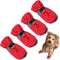 Dog Shoes & Paw Protector, Anti-Slip Sole Summer Dog Booties with Reflective Straps, 4PCS Red for Small Medium Dogs
