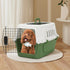 MoNiBloom 22-Inch Dog Crate, Hard-Sided Cat Carrier for Small Dogs and Cats, Green Travel Carrier
