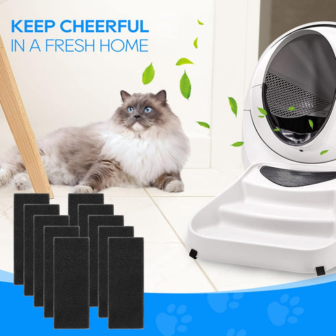 10-Pack Carbon Filters for Litter-Robot 3, Activated Carbon Litter Box Filter Replacement