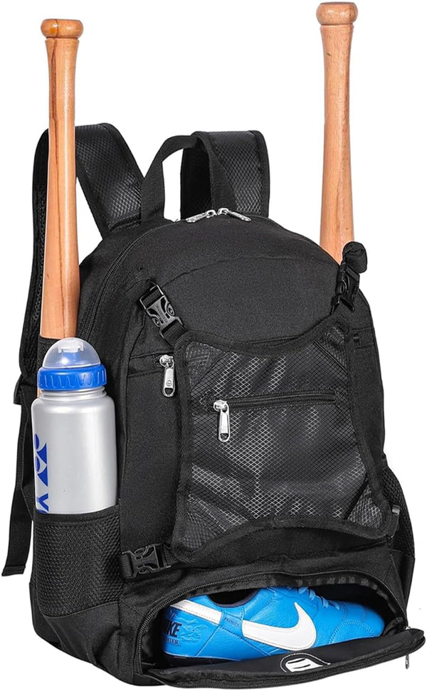 Lightweight Baseball Bag for Boys and Girls - Youth Softball Backpack with Shoe Compartment