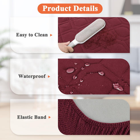 Dog Bed Covers Only, Waterproof Quilted Replacement Washable Cover for Dog Cat, Cushion Cover 30Lx20Wx6H