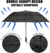 G4Free 62 Inch Portable Golf Umbrella, Large Oversize Double Canopy, Vented Windproof Waterproof Automatic Open Stick