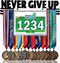 Never GIVE UP Race Bib Medal Hanger Holder Display Wall Rack in