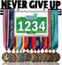 Never GIVE UP Race Bib Medal Hanger Holder Display Wall Rack in