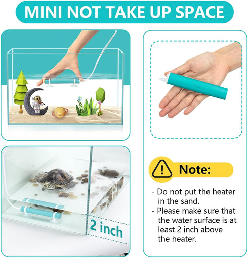 hygger Mini Submersible Aquarium Heater, 50W-Key, Digital Display/Five-Key Controller for Turtle and Betta Tanks