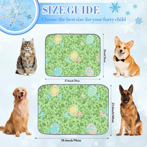 imiBBWQu Summer Summer 27" 22" Cooling Pad Easter Eggs Bed Mat Washable Dog Cooling Pad for Outside Dog Bed Cover