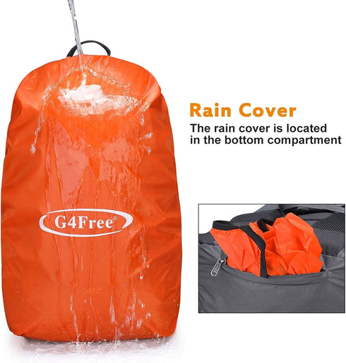 G4Free 45L Waterproof Hiking Travel Backpack with Rain Cover, Outdoor Camping Daypack for Men and Women