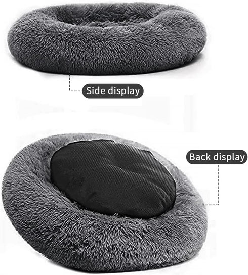 Nisrada Dog Bed for Medium Large Dogs, 36 Inch Calming Bed, Washable Round Cozy Pet Bed, Slip-Resistant