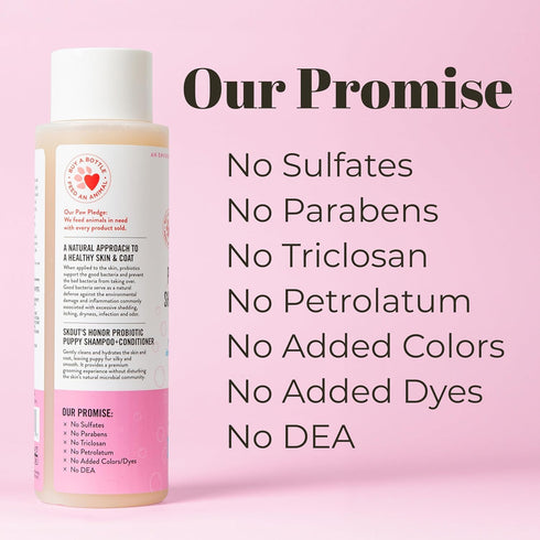 Skout's Honor Probiotic Pet Shampoo & Conditioner 16oz with Avocado Oil & Omega-3s, 97% Natural, Cruelty-Free