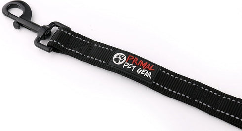 6ft Dog Leash, Heavy Duty Reflective Traffic Padded Two Handle Lead for Large or Medium Dogs, Black