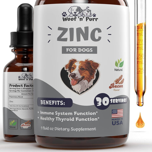 Zinc for Dogs - Dog Zinc Supplement, Supports Healthy Skin, Coat, Immune Health & More, Skin and Coat Supplement for