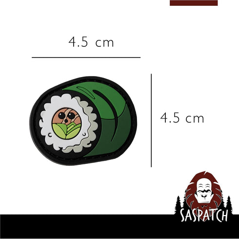 5 Piece - Salmon Nigiri, Gunkan Tobiko Roll, Maki Roll, Onigiri, Dragon Roll - Kawaii Sushi PVC Rubber Morale Patch |