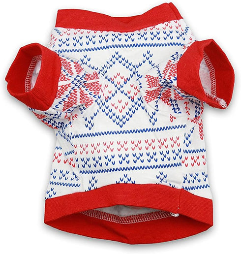 DroolingDog Small Dog Christmas Clothes, Red Xmas T Shirt for Small Dogs, Large Puppy Tee Shirts