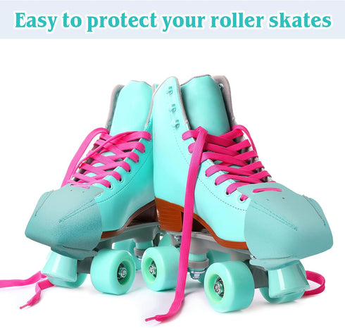 Geyoga 4 Pieces Artificial Leather Toe Cap Guards - Protectors for Quad Roller Skate