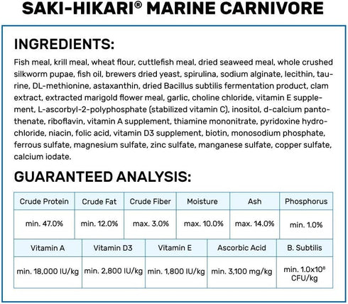Hikari 042220 Carnivore Medium Sinking Pellets - Marine Fish Food, One Size