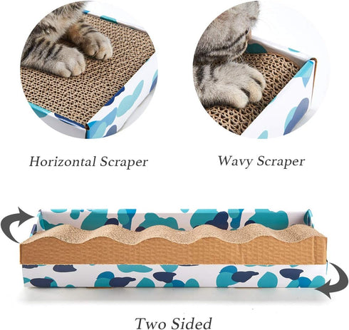 Cat Scratcher Cardboard Reversible Cat cat scratch Pad Kitty Corrugated Scratching Bed Catnip Included (1 Pack)