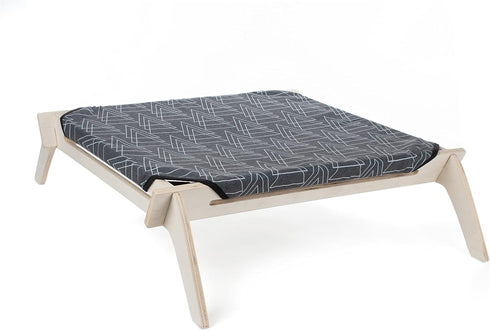 Pet Lounge, Raised Indoor Pet Bed for Cats or Small Dogs, Reversible Fabric Hammock for Comfort