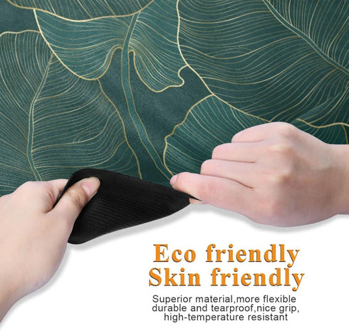 ZOEO Vintage Mandalas Leaves Yoga Mat - Non Slip Thick Kids Banana Palm Eco Rubber Workout, 70.8''x26''