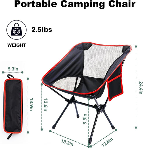 Backpacking Doseno Camping Chairs Portable, Foldable Chair Lightweight, Chair for Adults, Folding Chairs for Outside