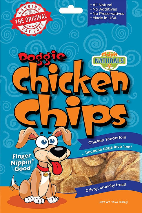 All Natural Chicken Chips - Dog Treats Made with USA Sourced Chicken (Large - 15 oz bag)