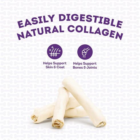 USA Collagen Rolls 9-10" Dog Chew Treats - Natural Flavor, 4 Count