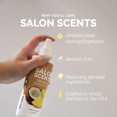 Bark2Basics Salon Scents Pet Grooming Cologne 8 oz - Natural Deodorizing Perfume for Dogs and Cats