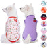 Blueberry Pet Soft & Comfy Spring Hope Floral Cotton Blend Dog T Shirts Tank Top, Pack of 2, Back Length 14", Clothes