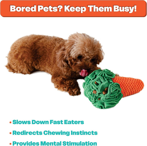 Carrot Puzzle Sniff Toy for Dogs, Cats, and Small Pets
