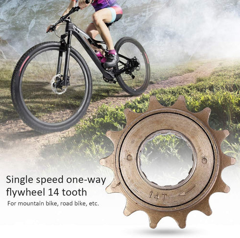 Single Speed Freewheel - 14T Metal Bike Flywheel Sprocket for Mountain Road Folding Bikes