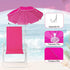220lbs Outvita Beach Chair with Umbrella, Outdoor Folding Chair High Strength Cleanable Fabric Lightweight