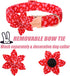 Valentine's Day Dog Collar with Flower Tie, Adjustable Pink Red Collar for Small Medium Large Dogs