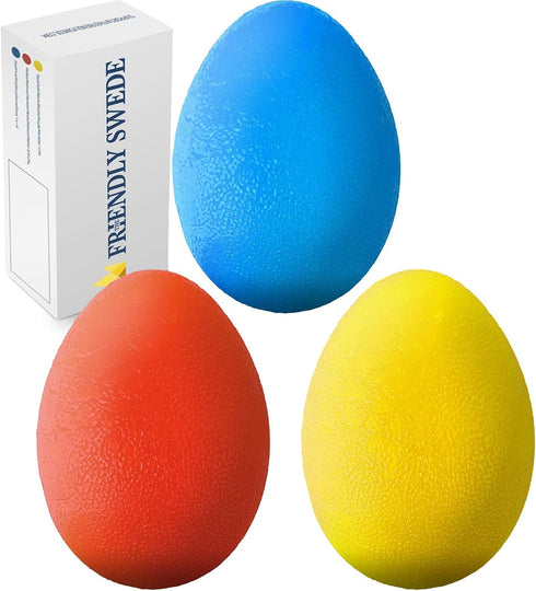 The Friendly Swede Stress Balls for Adults, 3 Squeeze Balls for Hand Therapy & Stress Relief