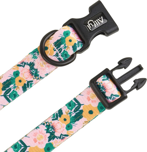 Dog Collar for Small Dogs, Floral Design with Quick Release Safety Buckle, Soft Comfortable Cute Pet Collar