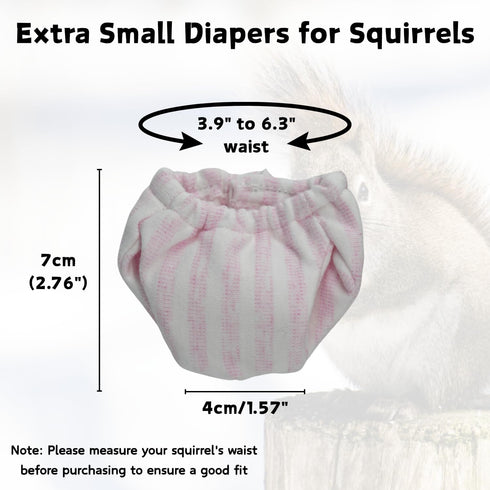 (3.9" 6.3"), Count, 1) Washable Squirrel Diapers - Extra Small Reusable Pet Cloth Diapers Highly Absorbent Leak-Proof