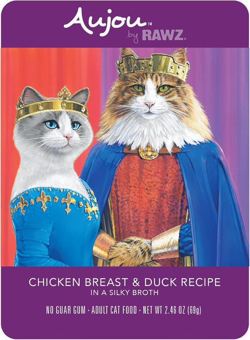 Rawz Aujou Chicken Breast & Duck Cat Food, 8 Pouches, 2.46 oz