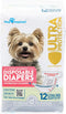 Paw Inspired Disposable Dog Diapers, Ultra Protection for Female Dogs in Heat, 12 & 144 Count, X-Small