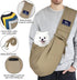 CUBY Dog and Cat Sling Carrier, Hands-Free Reversible Pet Papoose Bag for Puppy, Small Dogs Cats (Khaki, Unadjustable
