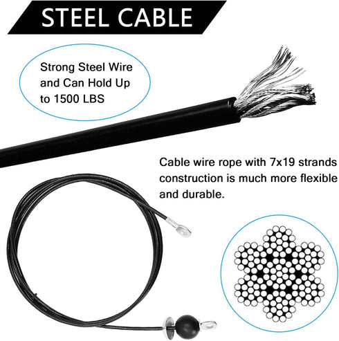 Taeku Fitness Pulley Cable Heavy Duty 6mm Steel Wire Rope Replacement for Home Gym Weight Lift