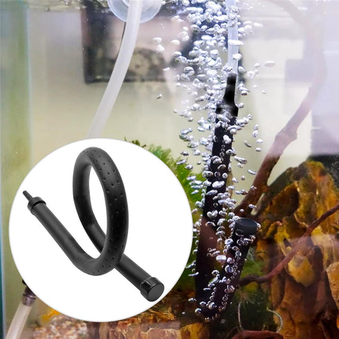 2Pcs Aquarium Flexible Rubber Wall Air Curtain Bubble Tube for Fish Tank Soft Rubber Tube Hose Oxygen Diffuser Tube