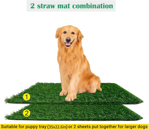 ELLOTY 23"x 18" (3320.6 Inch(Pack 2)) Dog Grass Pee Pad for Training, Reusable Washable Replacement Artificial Grass