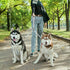 KOOLTAIL Dual Retractable Dog Leash for Two Dogs, Heavy Duty Double Headed 16 ft, Tangle-Free, Grey