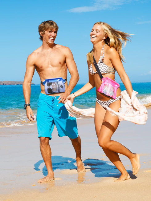 HEETA 2-Pack Waterproof Pouch with Waist Strap, Screen Touchable Dry Bag for Phone Valuables, Swimming, Snorkeling